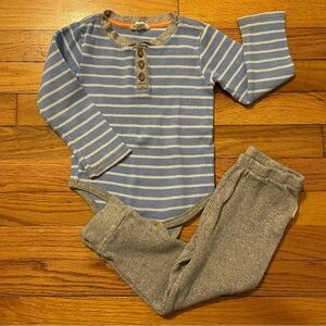 Burt’s Bees Baby | Striped Thermal 2-Piece Outfit | 24 mo